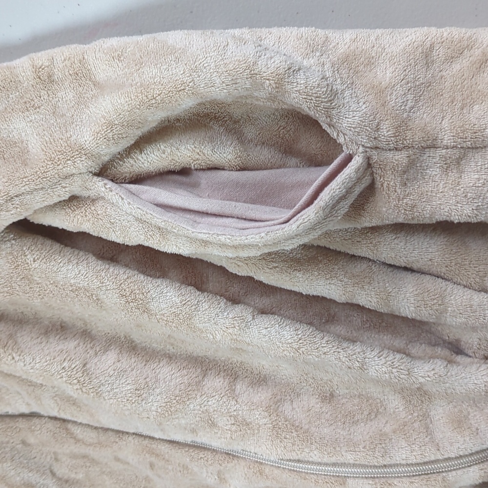 Plush Tan Zip Up Long Robe. Carole Hochman 2X - Picture 5 of 6